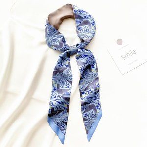 NEW Blue/ Beige Birds Scarf / Twilly